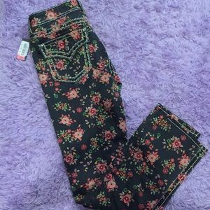 NEW Miss Me Ankle Skinny Floral Jeans